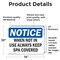Signmission When Not In Use Always Keep Spa Covered, 14 in W x Rectangle, Vinyl Decal OS-2PACK-NS-D-1014-L-19052 - alternate 5